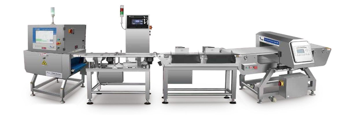 X-ray checkweigher metal detector inspection line